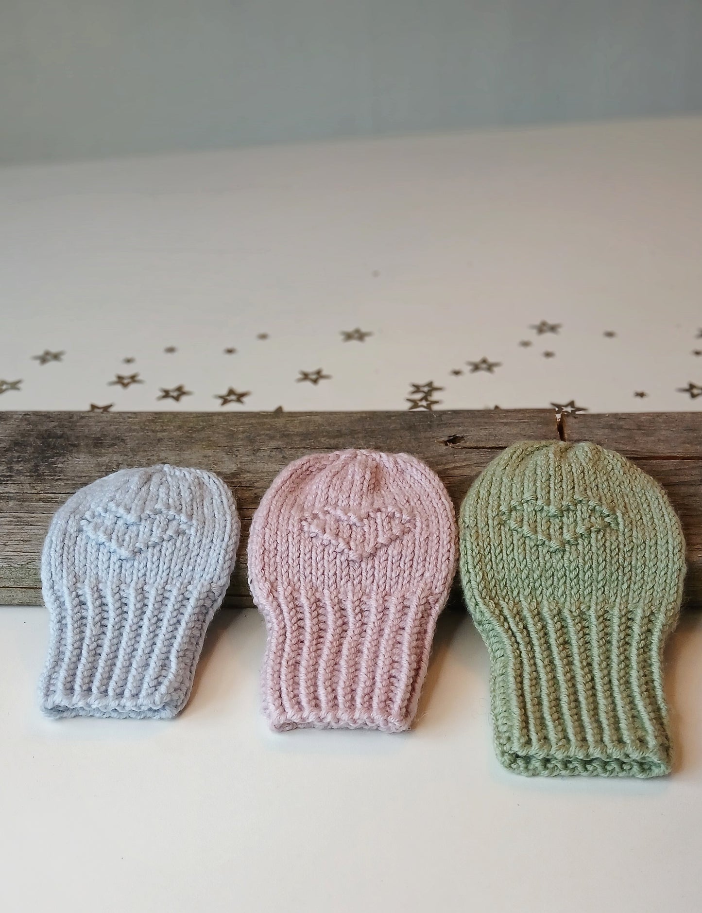 Tiny Heart Baby Mittens