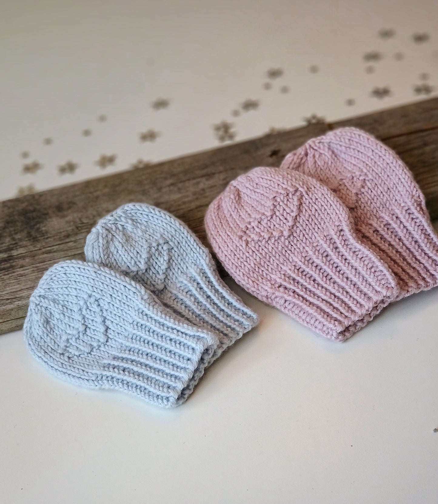 Tiny Heart Baby Mittens